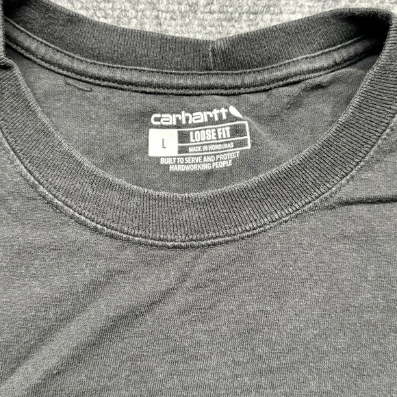 Carhartt Mens Loose Fit Long Sleeve Graphic T-Shirt Black K231 Large - Picture 2 of 16